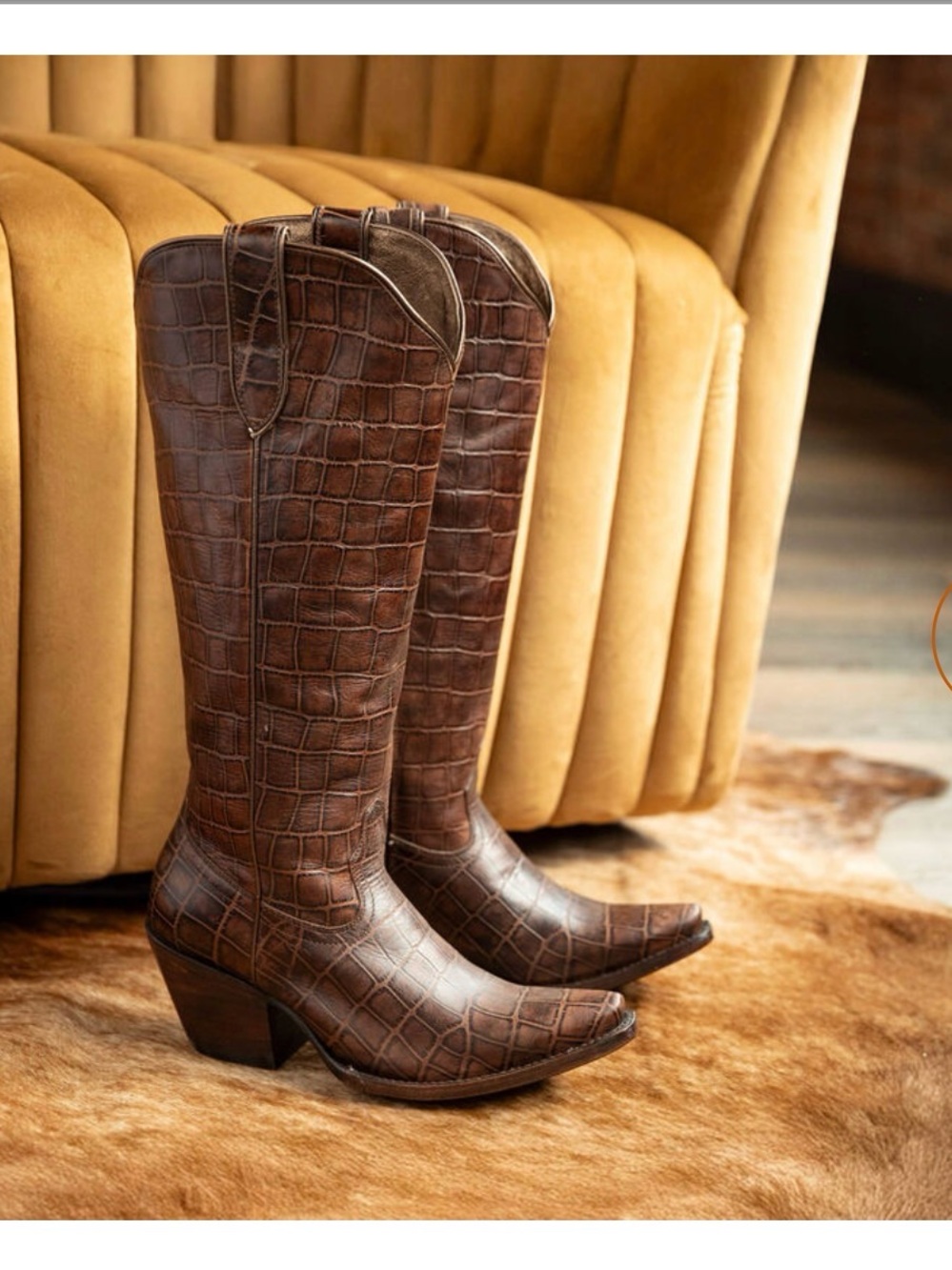 Ariat Casanova X Toe Western Boot luxe espresso croc print